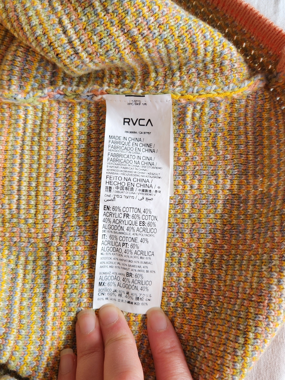 RVCA Squared Multicoloured Sleeveless Sweater Dress - Picture 9 of 12